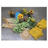 Box Lot Faux Sunflowers Burlap ++