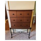 Apothecary Style Small Chest on Metal Stand