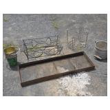 Metal Tray, Buckets, Planter +