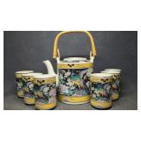 Vintage Japanese Tea Set: Pheasants & Floral