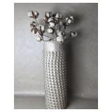 Rustic Folk Farmhouse Pierced Metal Vase W/