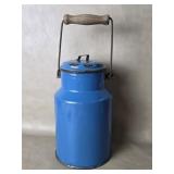 Vintage Blue Enamel Milk Can