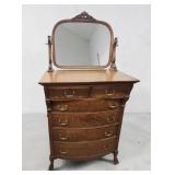 Stunning Oak Bowfront Chest of Drawers antique