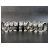 8 Seagull Pewter Cat Napkin Rings 1986