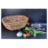 Basket w/ Tea Strainers/ Butter Dish/ Small