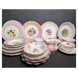 Assorted Lot Shades if Pink Porcelain Plates,