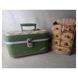 Vintage Wood Sewing Notions Storage Cabinet ï¿½ 7