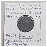 1863 BENJAMIN & HERRICK CIVIL WAR TOKEN