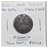 ADAMS PHILADELPHIA CIVIL WAR TOKEN