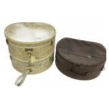 3 Round Suitcases, 2 Vintage Samsonite / 1 Modern