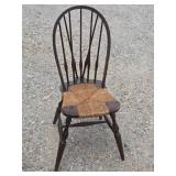 Antique Splayed Leg Windsor Style Chair w/ Rush