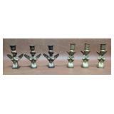 Vintage Brass Praying Angels Candle Holders