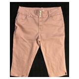 LADIES PINK CAPRIS PANTS BY D. JEANS SIZE 16