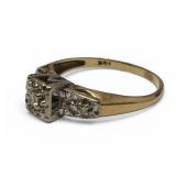 14k Gold Diamond Ring White Yellow Gold