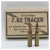 7.62 TRACER MADE IN USA 20 ROUNDS AMMUNITION