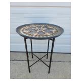 Decorative Resin Top Table Metal Legs