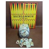 Rummikub Tiles & Vintage Backgammon Board