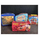 3 METAL LUNCH BOXES CLOUDY WITH A CHANCE OF