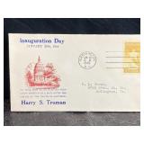 HARRY S. TRUMAN INAUGURATION DAY FIRST DAY COVER