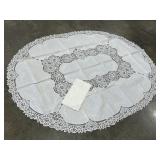 NOS Battenburg Lace Tablecloth & 8 Napkins New