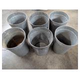 6 Galvanized Pales, Would Make Good Planters