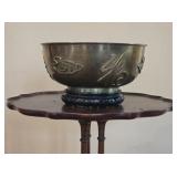 Brass Chinese Bowl on Pedestal