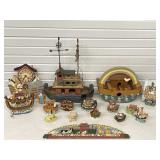 BOX LOT NOAHï¿½S ARK FIGURES, CLOCK, WALL ART &