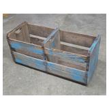 Old Rustic Weathered Blue Wood Crate