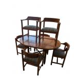 Dinner Table with Fold Up Center Leaf and 6