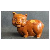 Vintage McCoy Piggy Bank Ceramic Brown Spotted