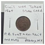 1864 P.B. FORT & CO CIVIL WAR TOKEN