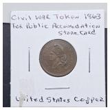 1863 UNITED STATES COPPER CIVIL WAR TOKEN