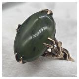 SZ. 6,10K YELLOW GOLD GREEN JADE RING