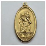 12K GOLD FILLED ST CHRISTOPHER PENDANT MEDALLION