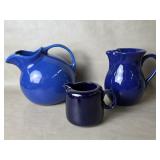 Mid Century Hall Ceramic Pitcher , Cobalt Blue
