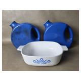 Pair of MCM Blue Ceramic Refrigerator Pitchers