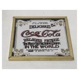 Vtg Coca Cola Advertising Mirror Small Tray