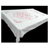 78" x 98" Chenille Style Coverlet W/ Pink Details
