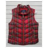 Lands End Plaid Down Puffer Vest Sz Small