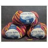 3 Pc Gioia Baby Italian Merino Wool Yarn By