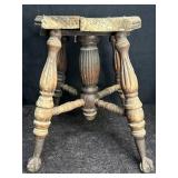 SET OF 4 GLASS BALL & METAL CLAW LEG ENDS ON WOOD