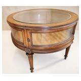 Vtg Round Curio Table Glass Top
