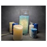 Scented Candles, Glass Lamp & Flameless Candle