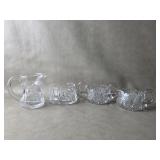Waterford Crystal Cut Creamer & Open Sugar Bowl +