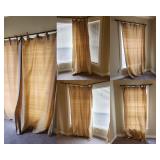 (6) Pottery Barn Silk Curtain Panels Light Gold