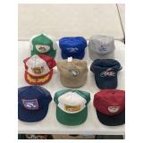 9 BALL CAPS BASEBALL HATS MOST VINTAGE FISHING