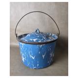 Antique Blue Splatterware Enamelware Blue & White