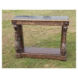 Modern Console Table w/ Faux Marble Top