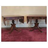 Mahogany Drop-Leaf English Regency Lamp Tables