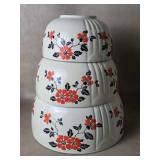 VTG Hall China Red Poppy Uranium Glaze Nesting